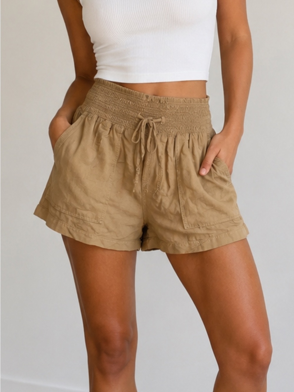 XOXO High Waist Tan Women's Shorts